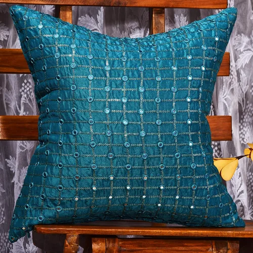 Vista 17 de Juego de 2 almohadas decorativas negras de 12 x 12 pulgadas, fundas de almohada pequeñas de seda para sofá, funda de cojín bordada con lentejuelas