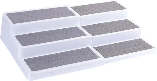 Vista 9 de Oizeir Estante organizador de especias expandible – 3 niveles – Estante transparente ajustable para organización de especias para armario de cocina