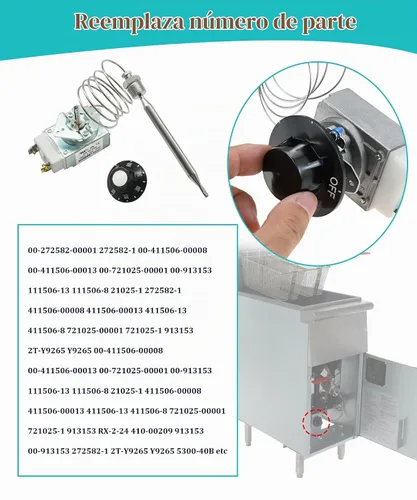 Vista 4 de Termostato RX-2-24 para freidora profunda con perilla 3/8 "macho hilo de tubería caja de cosas