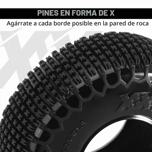 Vista 3 de INJORA Neumáticos Pin de 1.3" XHX para TRX4M SCX24, 72 * 24mm, Compuesto S5, 4 unidades (T1321)