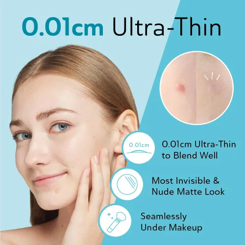 Vista 2 de DERMA ANGEL Parches de acné ultra invisibles para tratamiento del acné quístico, parches para manchas de acné quístico, parches hidrocoloides, uso