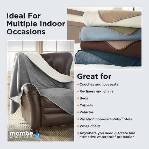 Vista 5 de Mambe - Funda impermeable de muebles para mascotas y personas Chocolate-capuchino