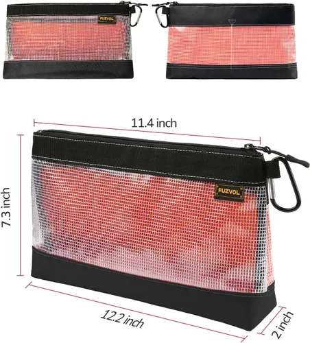 Vista 2 de Bolsa de herramientas transparente, bolsa de herramientas pequeña, bolsa con cremallera de 12 pulgadas, bolsa de herramientas para organizar cajas