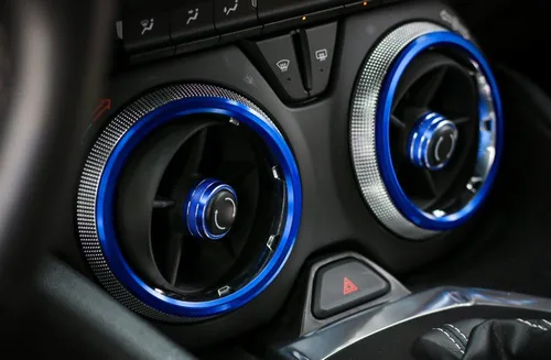 Vista 6 de para accesorios de Camaro AC Manija de aire acondicionado Cubierta de ventilación de salida para Chevrolet Camaro 2016, 2017, 2018, 2019, 2020 Azul