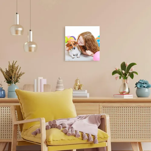 Vista 2 de Impresiones en lienzo personalizadas con tus fotos de 8 x 8 pulgadas, imágenes de lienzo personalizadas enmarcadas, arte de pared, regalos