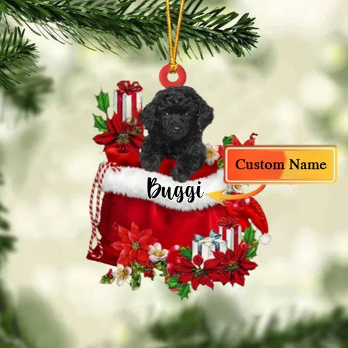 Vista 57 de Perro Akita Inu personalizado en bolsa de regalo, adorno de Navidad, nombre personalizado, regalo para amantes de los perros, familia, Navidad