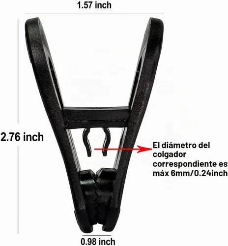 Vista 2 de TOFIIGREM Clips de colgador negros 30 PIEZAS, clips de perchas de plástico perfectos para perchas de terciopelo de plástico, pines para ropa