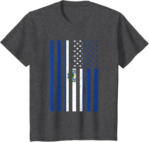 Vista 27 de El Salvador Shirt - El Salvador USA America Flag Men Women T-Shirt