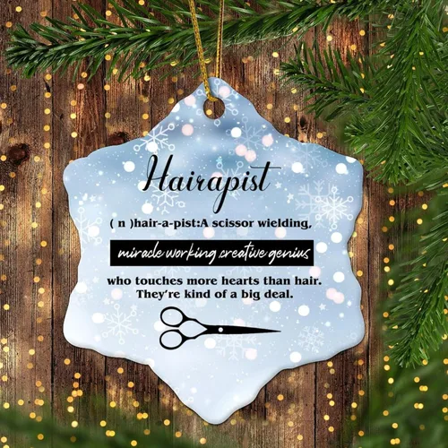 Vista 18 de Hairapist - Adornos de Navidad 2023 Definición de hairapista, decoraciones navideñas para árbol Descripción de la palabra Adornos únicos colgantes