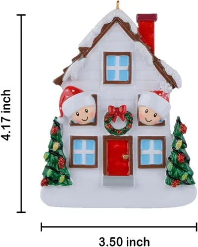 Vista 5 de House Family of 2 - Adorno de Navidad personalizado para pareja 2023 – Adorno de primera Navidad en el nuevo hogar – Regalo único de recuerdo