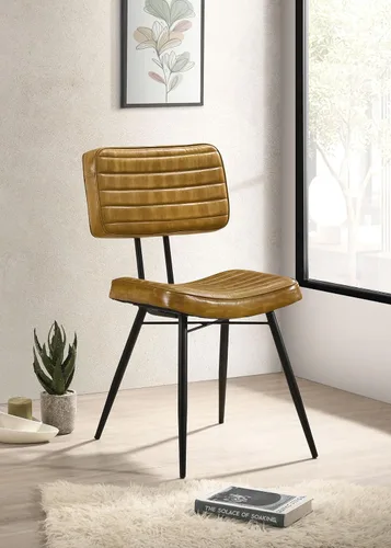 Vista 2 de Coaster Home Furnishings - Misty - Cuero y metal - Sillas laterales de comedor tapizadas con asiento y respaldo copetudos - Comedor y cocina casera