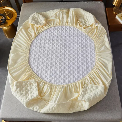 Vista 3 de ZIQINPSQ Sábana bajera amarilla tamaño twin, sábana bajera de bolsillo profundo, cálida para invierno, transpirable, antideslizante, perfecta