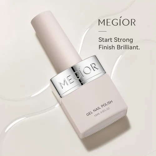 Vista 7 de MEGIOR Esmalte de uñas de gel libre de TPO, 0.5 onzas líquidas, base de gel transparente para remojar la lámpara de uñas LED, capa base de larga