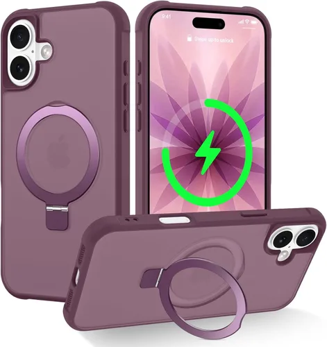 Vista 153 de CHAOFEnG Funda magnética compatible con iPhone 11 con soporte, prueba de caídas de grado militar, compatible con imán, anillo translúcido, parte