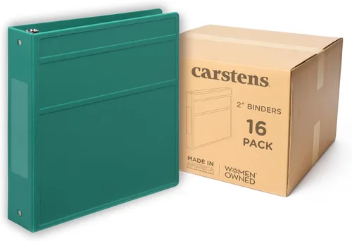 Vista 30 de Carstens Carpeta de 3 Anillos de Servicio Pesado de 2 Pulgadas - Apertura Lateral, Negro, Plástico Duradero, Anillos Sin Espacios, Cubiertas