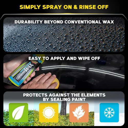 Vista 3 de Meguiar's Cera líquida de cerámica híbrida, protege tu pintura con una cera líquida para autos libre de residuos con tecnología híbrida Si02