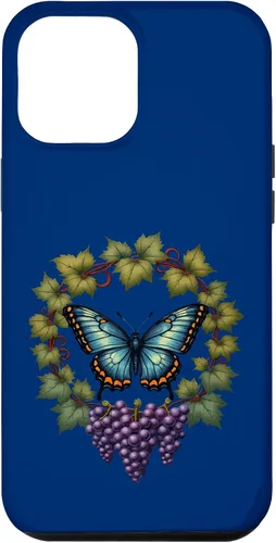 Vista 25 de Blue Winged Diana Fritillary Butterfly and Grape Vine Case for iPhone XR