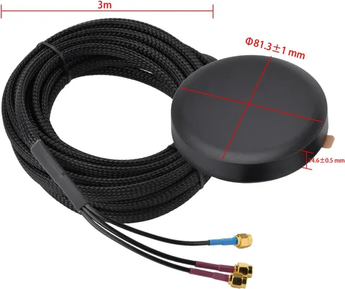 Vista 2 de SUPERBAT Antena combinada GPS celular 4G LTE Soporte fijo Montaje en pared Antena MIMO macho SMA Compatible con 4G LTE Industrial Gateway Mobile