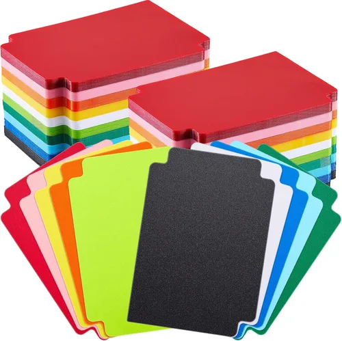 Vista 13 de 100 separadores de tarjetas intercambiables, separadores de tarjetas de plástico, separador multicolor esmerilado con pestañas, vertical estándar
