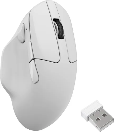 Vista 11 de Keychron M7 8K Ratón Inalámbrico, Ratones de Computadora Ópticos 30K DPI, 2.4 GHz/Bluetooth/Con Cable con Botón Macro 66g Ergonómico Liviano, Hasta