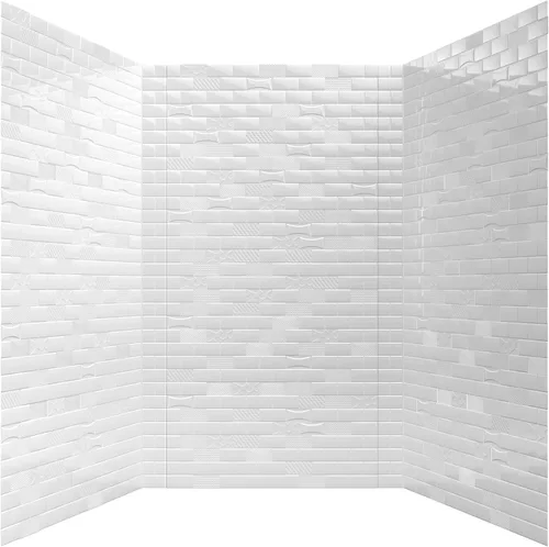 Vista 11 de Versa Tile - Panel de pared de PVC para bañera y ducha, color mármol, 96 pies cuadrados Grout-Free Waterproof Bathroom Wall System, Fits Standard