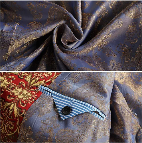 Vista 9 de Chaqueta de traje para hombre, chaqueta deportiva de negocios, chaqueta de esmoquin floral, traje bordado con solapa para fiesta