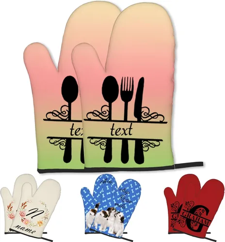 Vista 19 de Manoplas de horno personalizadas con nombre y foto, resistentes al calor y a la intemperie, para amigos y familia, como regalo de cocina, horneado