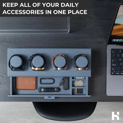 Vista 5 de Holme & Hadfield Eleva tu colección de relojes con la cubierta de reloj Estuche premium para 4 relojes Regalo elegante para hombres Caja de reloj