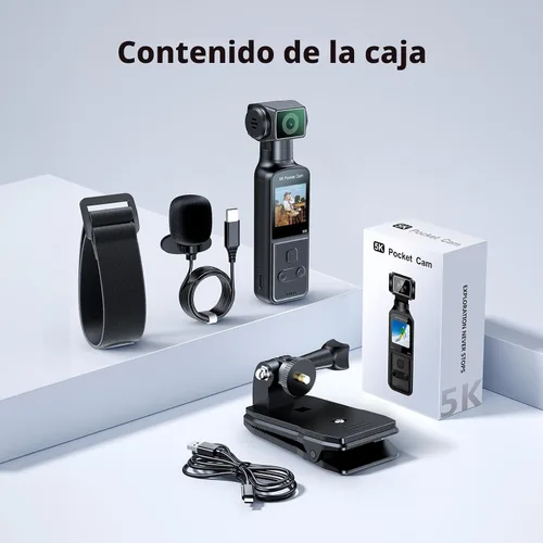 Vista 9 de BOBLOV Cámara corporal 5K con micrófono, cámara de vlogging W5, 5K/15FPS y 4K/60FPS con lente giratoria de 270°, soporte de micrófono externo