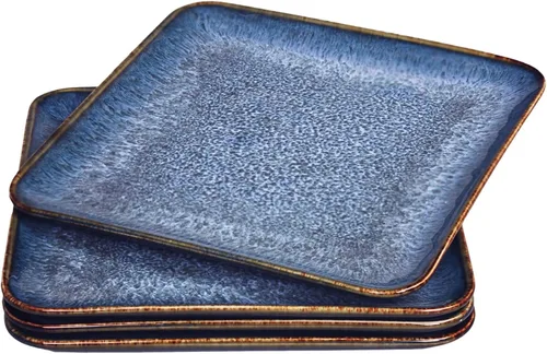 Vista 8 de Juego de platos de porcelana para cena, juego de 2, para fruta, postre, plato para aperitivos, pan, cupcake, ensalada - Apto para microondas