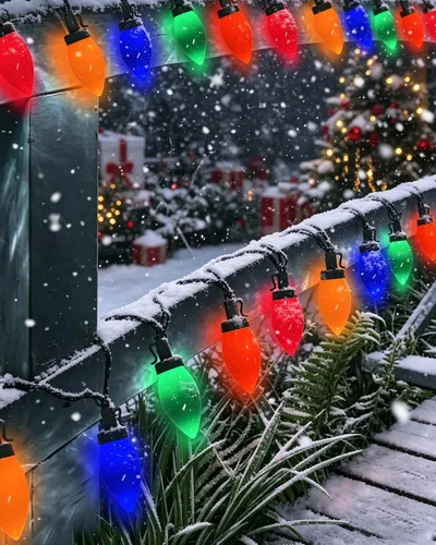 Vista 6 de Luces de Navidad C9 para exteriores, 25 pies, 25 luces LED multicolor