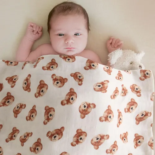 Vista 2 de LifeTree - Mantas de muselina para envolver al bebé, envoltorio de muselina para niños y niñas recién nacidos, manta de recepción, 70% viscosa