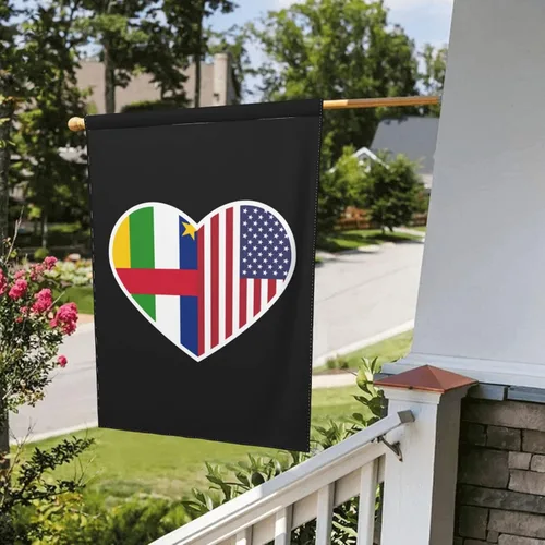 Vista 8 de I Love America And The Central African Republic Garden Flag 12.5"x18" Inch Double Sided Garden Flags Home Lawn Outdoor Decor Flags Party Banner