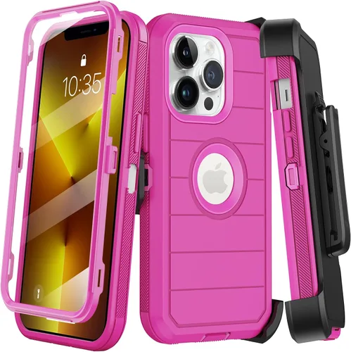 Vista 20 de KECAI Funda para iPhone 13 Mini con Protector de Pantalla Integrado, Funda con Clip para Cinturón, Resistente de Servicio Pesado a Prueba de Golpes