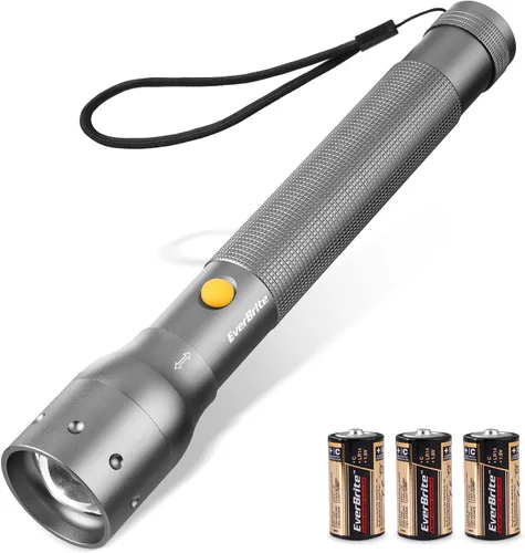 Vista 11 de EverBrite Mini linterna, luz de flash LED con zoom, 3 modos, 3 pilas AAA incluidas, linterna pequeña de mano para camping, emergencia, hogar - azul