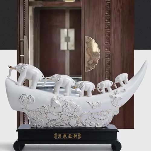 Vista 6 de Figuritas, estatuas de Feng Shui, figura de elefante de la suerte, decoración del hogar, regalo de inauguración de la casa, estatua de elefante