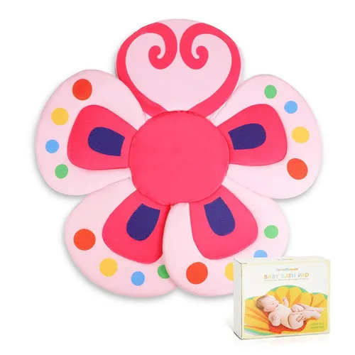 Vista 9 de YooxArmor Almohadilla de baño de bebé para fregadero de bañera infantil, bañera de flores antideslizante para bebés de 0 a 6 meses, cojín de baño