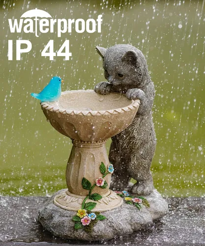 Vista 6 de Estatuas de gato para baño de pájaros: esculturas al aire libre para jardín, césped, patio, balcón, porche, regalos únicos para madres y abuelas