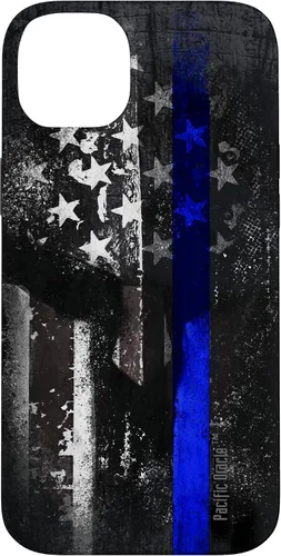 Vista 15 de Trump Police USA Flag Skull Thin Blue Line Support Case for iPhone 17