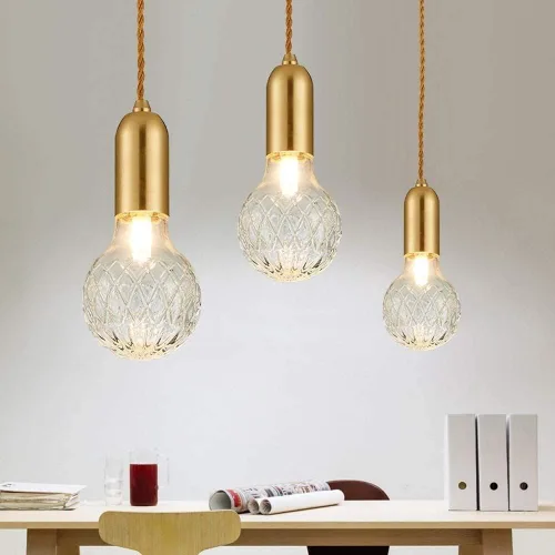 Vista 2 de Bedroom Glass Shade Small Pendant Lighting, Adjustable Ceiling Hanging Mount Lamp Compatible with Dinning Room Hallway Cafe Cloakroom Suspension