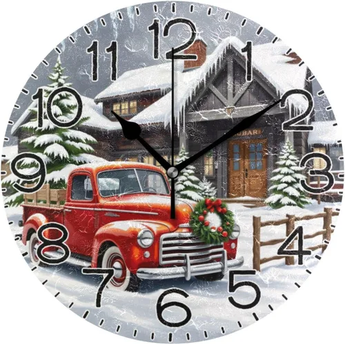 Vista 17 de ALAZA Reloj de pared de mármol marrón natural, funciona con pilas, sin tictac, silencioso, de cuarzo, analógico, rústico, rústico, reloj redondo