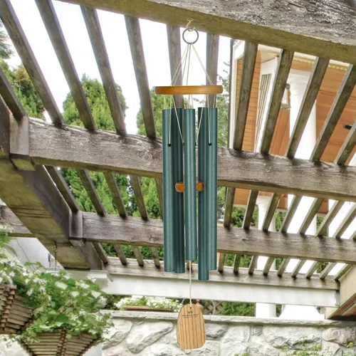 Vista 2 de Woodstock - Campanillas de viento para decoración de jardín al aire libre, decoración de porche delantero, campanillas de viento verde de Irlanda