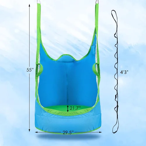 Vista 4 de Silla Columpio Colgante Mejorada para Niños, Silla Hamaca Colgante para Niños con Luces LED, Asiento Columpio Colgante de Tela Oxford 900D para Azul