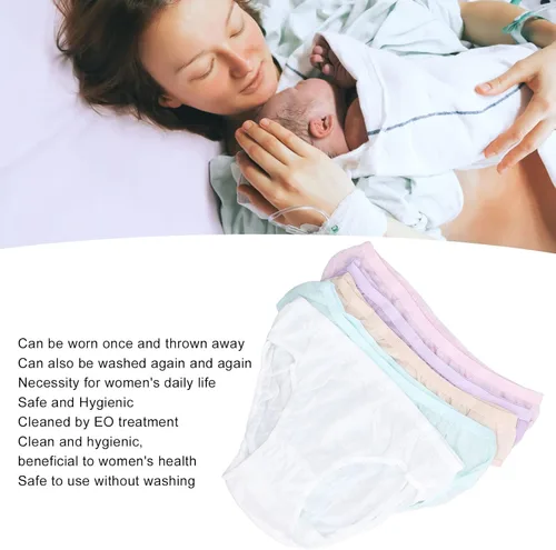 Vista 7 de Walfront Ropa interior desechable para mujer, bragas desechables suaves, elásticas, transpirables, de algodón puro