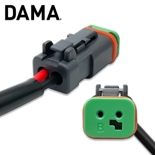 Vista 3 de DAMA Deutsch DT 2 pines enchufe hembra arnés de cableado hembra Conectores de coleta para cable a cable luz de trabajo LED, barra de luz LED