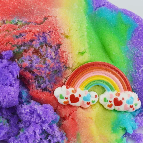 Vista 4 de ICHICHI Rainbow Cloud Slime, no pegajoso y súper suave, juguete para aliviar el estrés, surtido de 7