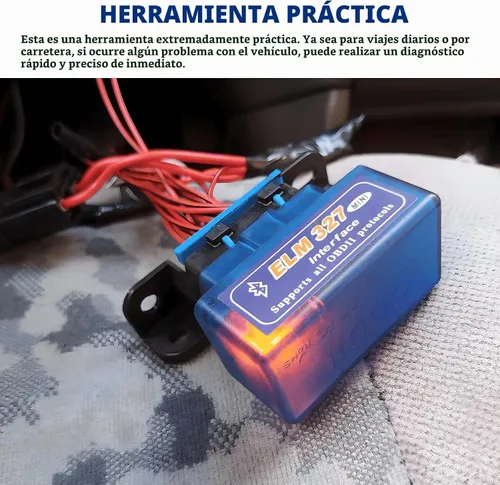 Vista 6 de ELM327 OBDⅡ - Escáner de diagnóstico automático para coche, detector de fallos de la herramienta de escaneo Bluetooth automático, mini lector de 1