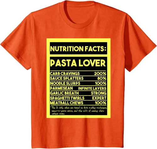 Vista 33 de Pasta Lover Nutrition Facts: The Ultimate Carb Connoisseur's T-Shirt Negro