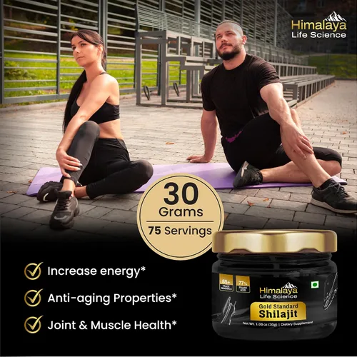 Vista 2 de Resina Shilajit pura Shilajit más potente de la India, grado oro para hombres y mujeres, 75 porciones para aumentar la energía, más de 85