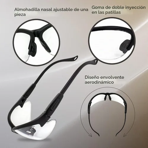 Vista 3 de Global Vision Gafas de seguridad Negro (Black Frame/Clear Lens)